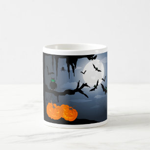 Spooky Halloween Night Szene Kaffeetasse