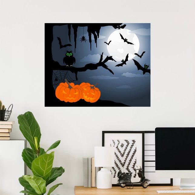 Spooky Halloween Night Szene Poster (Von Creator hochgeladen)