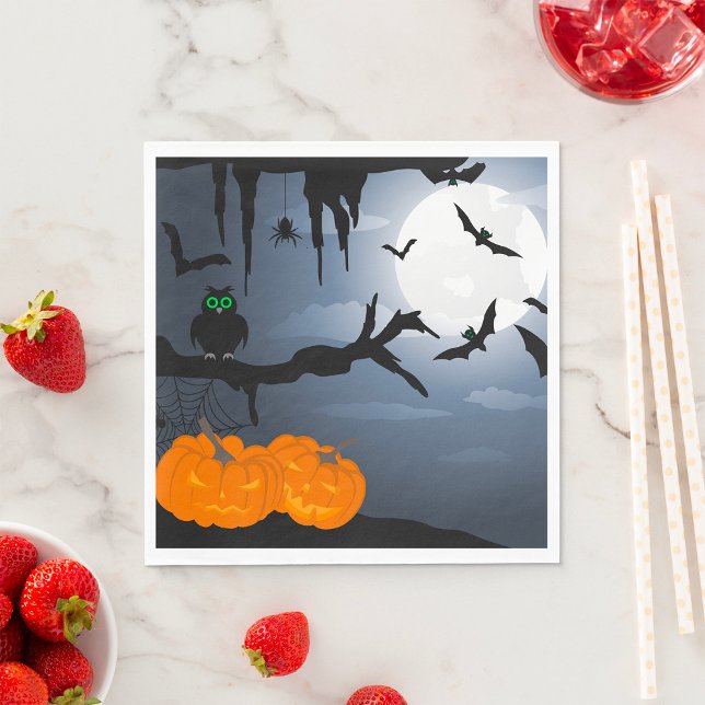 Spooky Halloween Night Szene Serviette (Von Creator hochgeladen)