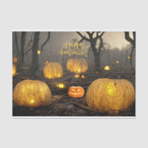 Spooky Halloween Night und Kürme im Wald Seidenpapier
