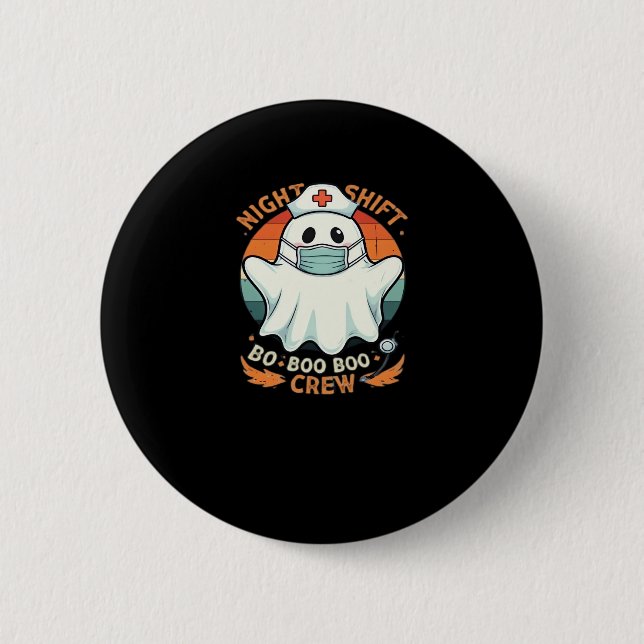 Spooky Halloween Nurse Funny Ghost Costume Boo Boo Button (Vorderseite)