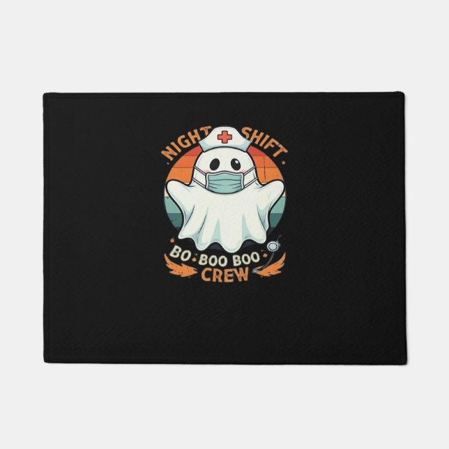 Spooky Halloween Nurse Funny Ghost Kostüm Boo Boo Fußmatte (Vorderseite)
