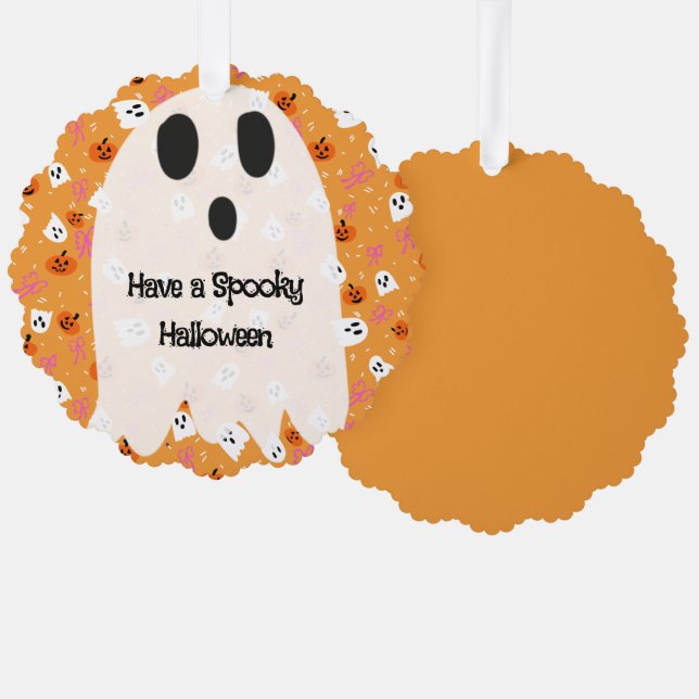 Spooky Halloween  Ornament Karte (Vorderseite/Rückseite)
