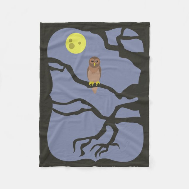 Spooky Halloween Owl Fleecedecke (Vorderseite)