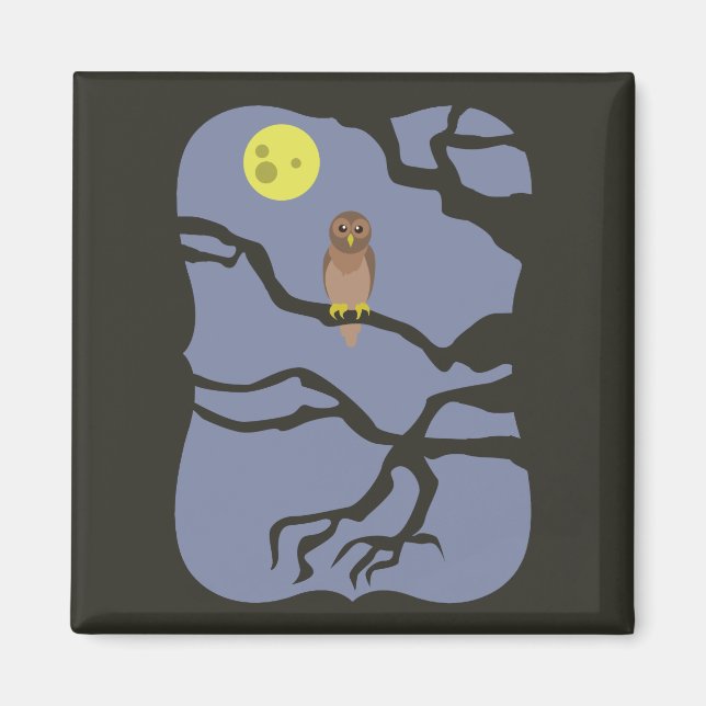 Spooky Halloween Owl Magnet (Vorne)