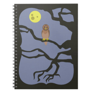 Spooky Halloween Owl Notizblock