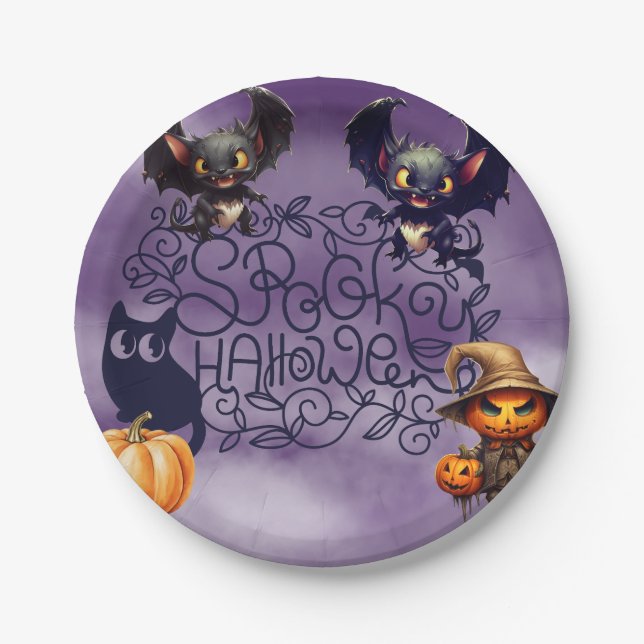 Spooky Halloween Pappteller (Vorderseite)