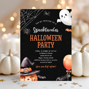 Spooky Halloween-Party Black Orange Einladung