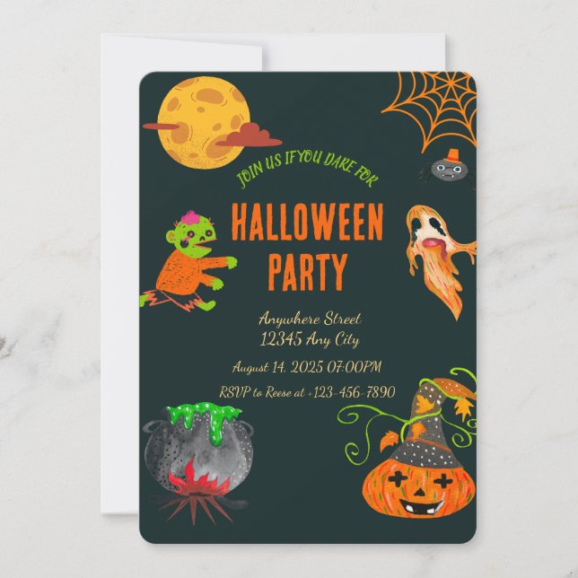 Spooky Halloween-Party Einladung (Vorderseite)