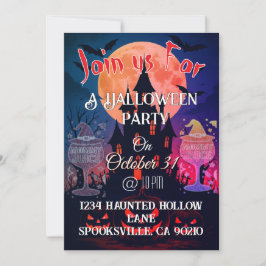 Spooky-Halloween-Party Einladung