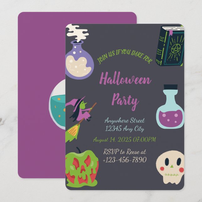 Spooky Halloween-Party Einladung (Vorne/Hinten)