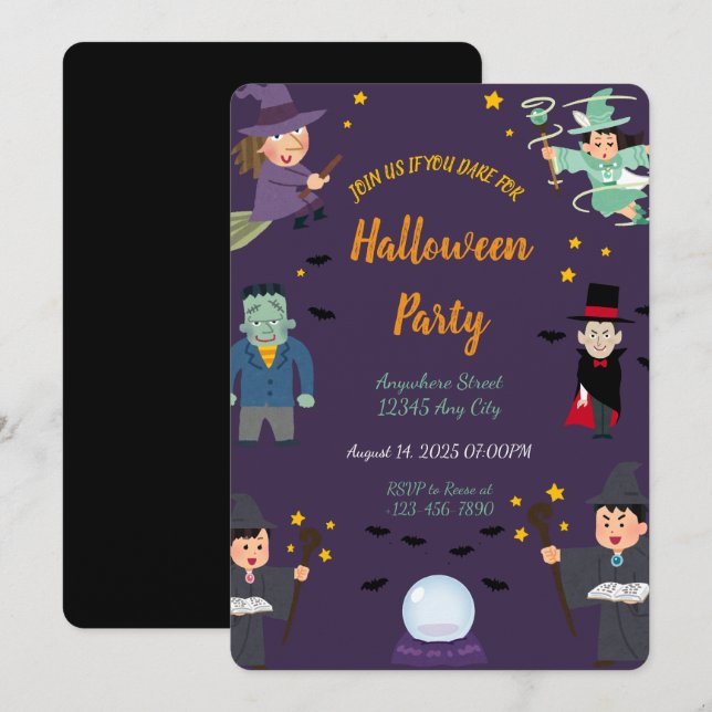 Spooky Halloween-Party Einladung (Vorne/Hinten)