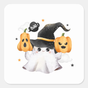 "Spooky Halloween-Party Einladung - Trinken Sie Wi Quadratischer Aufkleber