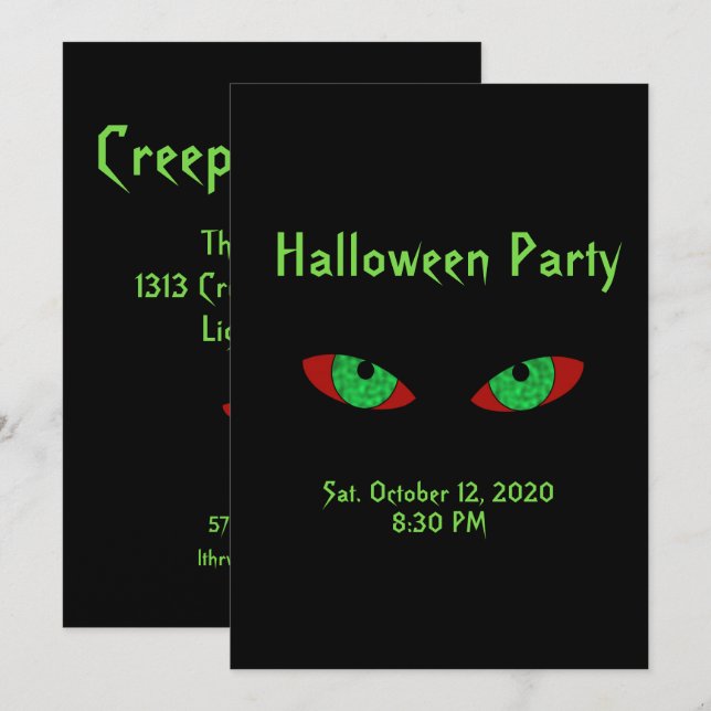 Spooky Halloween-Party Einladungen (Vorne/Hinten)