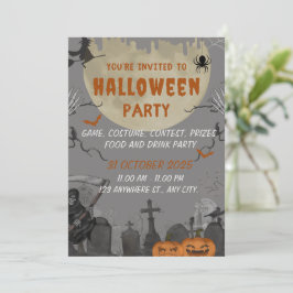 Spooky Halloween-Party Einladungskarte