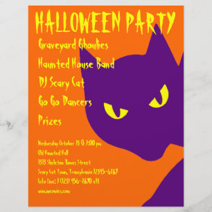 Spooky Halloween-Party Kitty Cat Beängstigend Flyer