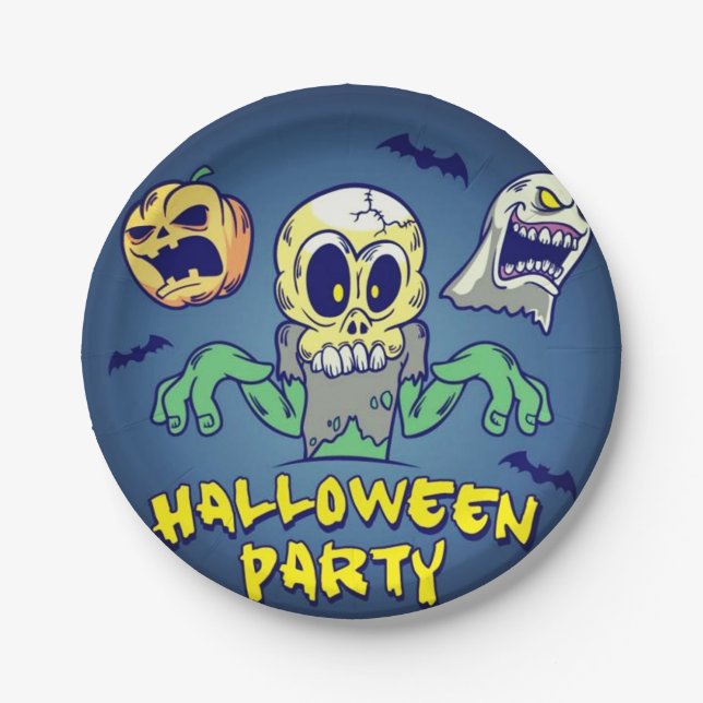 Spooky-Halloween-Party Pappteller (Vorderseite)
