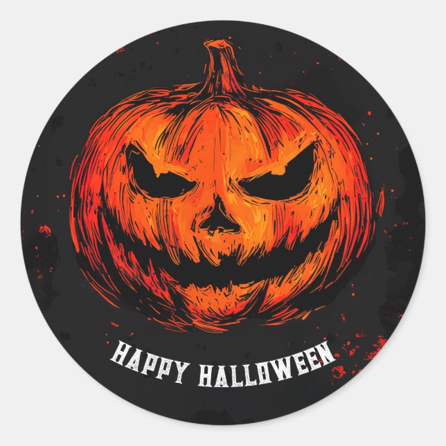 Spooky-Halloween-Party Runder Aufkleber (Vorderseite)