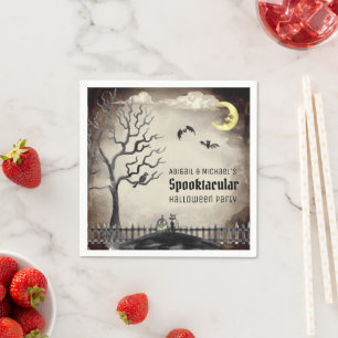 Spooky Halloween-Party Sepia Spooktacular Serviette