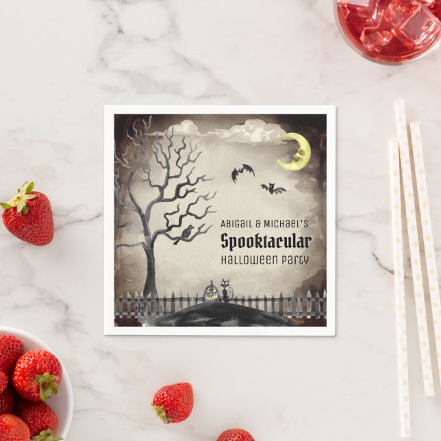 Spooky Halloween-Party Sepia Spooktacular Serviette (Beispiel)