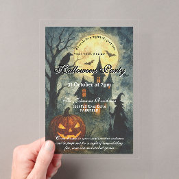 Spooky Halloween-Party - Spuk House & Pumpkin Acryleinladungen