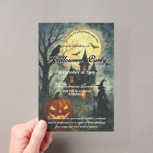Spooky Halloween-Party - Spuk House & Pumpkin Acryleinladungen