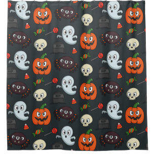 Spooky Halloween Pattern Duschvorhang