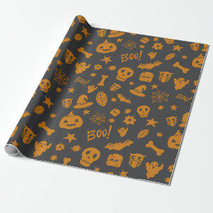 Spooky Halloween Pattern Geschenkpapier