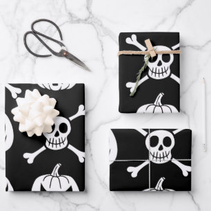 Spooky Halloween Pattern Geschenkpapier Set