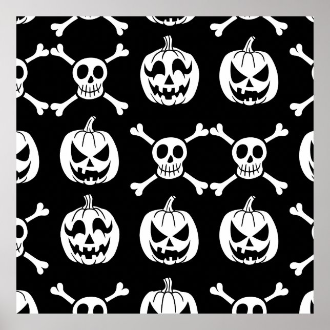 Spooky Halloween Pattern Poster (Vorne)