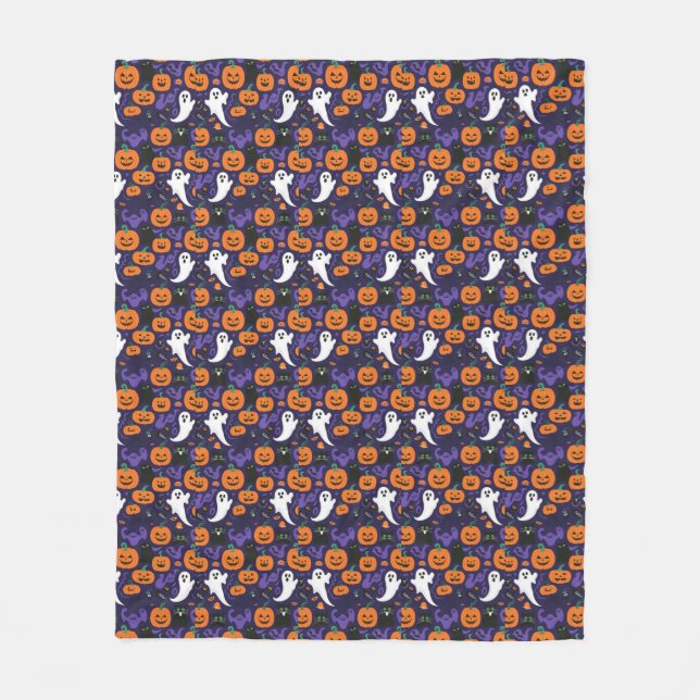 Spooky Halloween Patterns: Einzigartiges und Beäng Fleecedecke (Vorderseite)