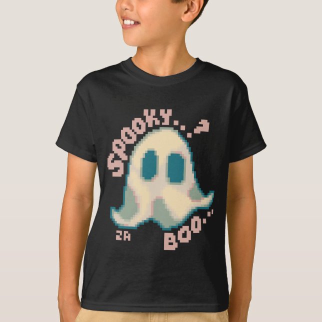 Spooky halloween pixel art ghost T-Shirt (Vorderseite)