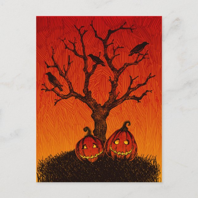 Spooky Halloween Postcard Postkarte (Vorderseite)