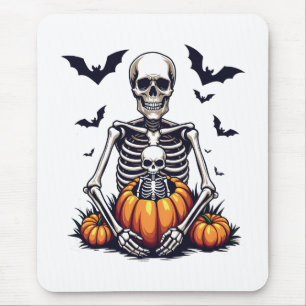 Spooky Halloween Pregnant Skeleton Schwangerschaft Mousepad