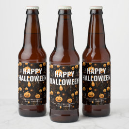 Spooky Halloween Pumpkin Bierflaschenetikett