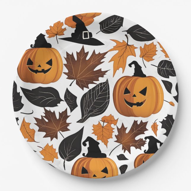 Spooky Halloween Pumpkin Carvings Paper Teller (Vorderseite)