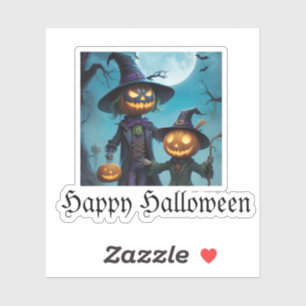 Spooky Halloween Pumpkin Duo Aufkleber