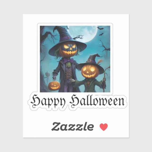 Spooky Halloween Pumpkin Duo Aufkleber (Blatt)