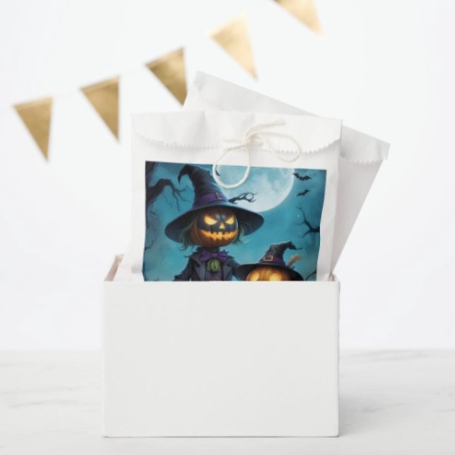 Spooky Halloween Pumpkin Duo Geschenktütchen (Favor Bag Dimensions: 5.75”x8” sold in sets of 50. 
)