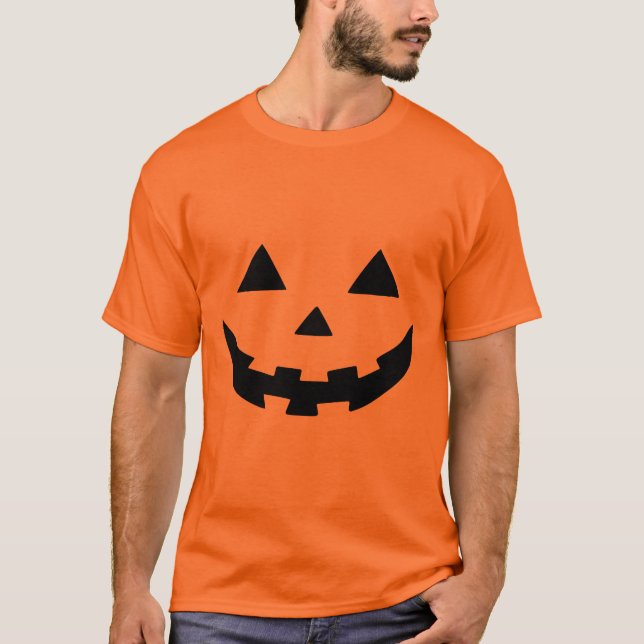 Spooky Halloween Pumpkin Face T-Shirt (Vorderseite)