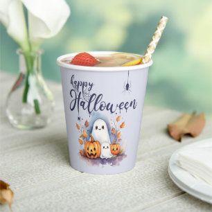 Spooky Halloween Pumpkin Ghost Paper Cups Pappbecher