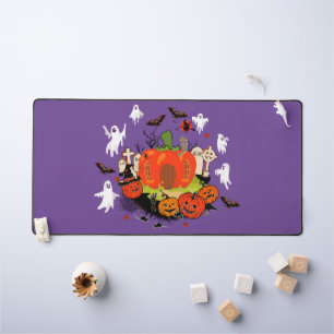 Spooky Halloween Pumpkin Graveyard Szene Schreibtischunterlage