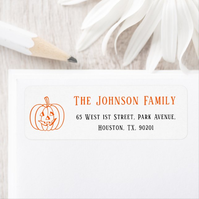 Spooky Halloween Pumpkin Party Mail Rücksendeadres (Insitu)