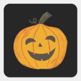 Spooky Halloween Pumpkin Quadratischer Aufkleber