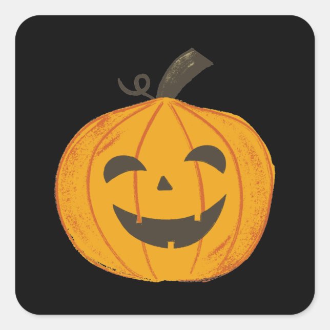 Spooky Halloween Pumpkin Quadratischer Aufkleber (Vorderseite)