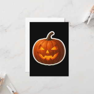 Spooky Halloween Pumpkin Sticker Karte