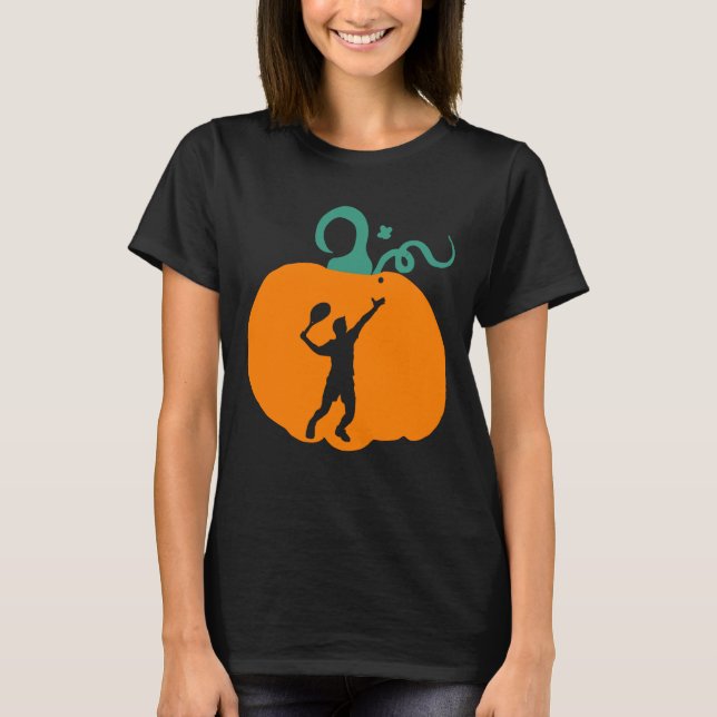 Spooky Halloween Pumpkin Tennis Spielkostüm T-Shirt (Vorderseite)