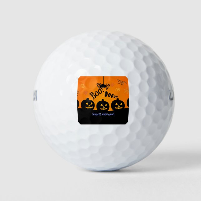Spooky Halloween Pumpkins Jack-o-Lanterns Golfball (Vorderseite)