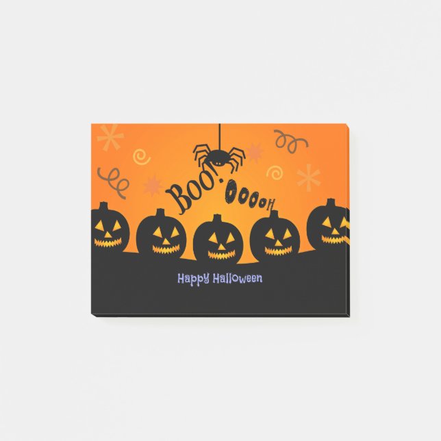 Spooky Halloween Pumpkins Jack-o-Lanterns Post-it Klebezettel (Vorderseite)