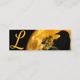 Spooky Halloween Raven Moon Black Gothic Website Telefonnummerkarte